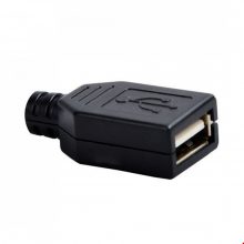 کانکتور USB مادگی لحیمی به همراه کاور سوکت تعمیری لحیمی USB مادگی