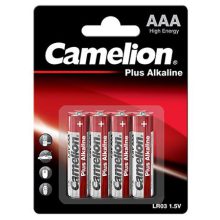 باتری نیم قلمی کملیون مدل Plus Alkaline بسته ۴ عددی Camelion Plus Alkaline LR03 Micro, AAA